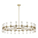 Revolve 42 Light Chandelier Clear Glass/Natural Brass-Large Chandeliers-Alora-Lighting Design Store