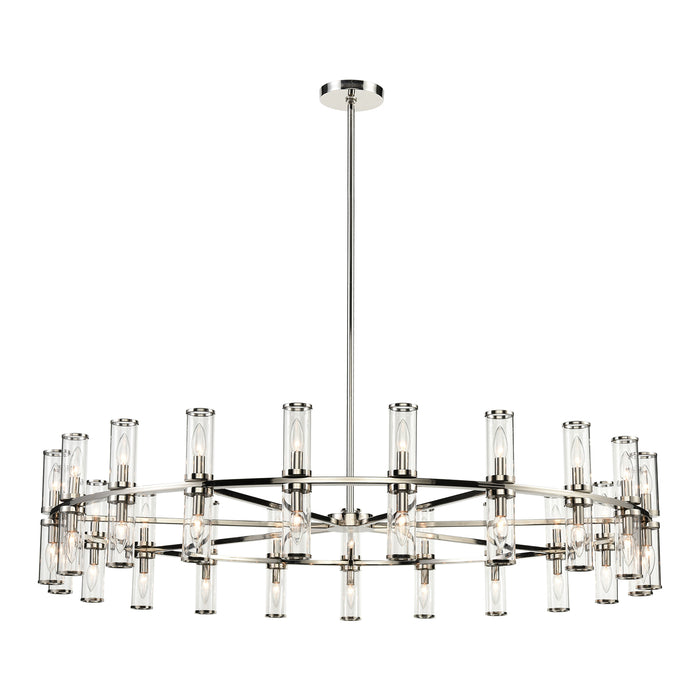 Revolve 42 Light Chandelier Clear Glass/Polished Nickel-Large Chandeliers-Alora-Lighting Design Store