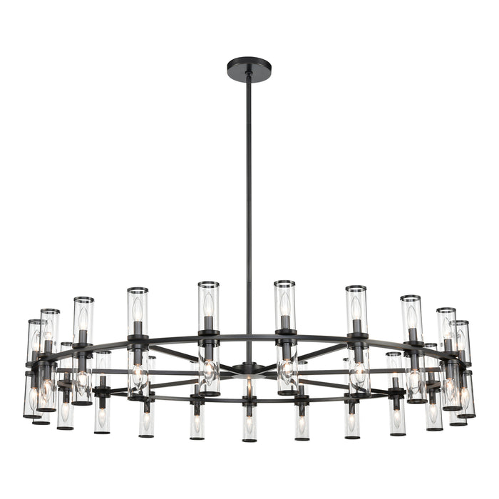 Revolve 42 Light Chandelier Clear Glass/Urban Bronze-Large Chandeliers-Alora-Lighting Design Store