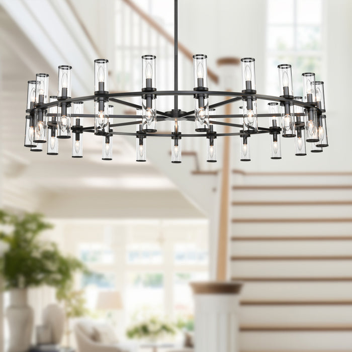 Revolve 42 Light Chandelier Clear Glass/Urban Bronze-Large Chandeliers-Alora-Lighting Design Store