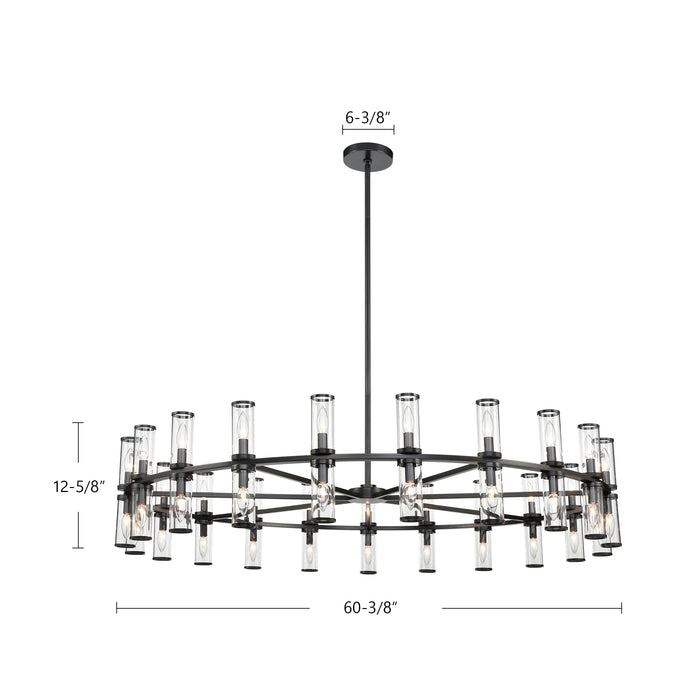 Revolve 42 Light Chandelier Clear Glass/Polished Nickel-Large Chandeliers-Alora-Lighting Design Store
