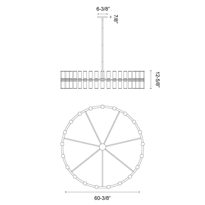 Revolve 42 Light Chandelier Clear Glass/Urban Bronze-Large Chandeliers-Alora-Lighting Design Store