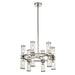 Revolve 12 Light Chandelier Clear Glass/Polished Nickel-Mini Chandeliers-Alora-Lighting Design Store