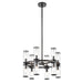Revolve 12 Light Chandelier Clear Glass/Urban Bronze-Mini Chandeliers-Alora-Lighting Design Store