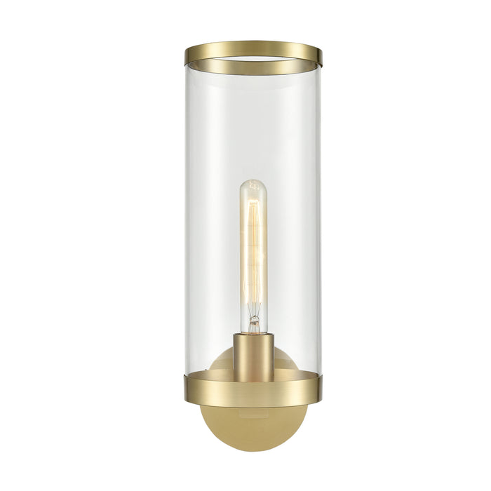 Revolve II One Light Bathroom Fixture Clear Glass/Natural Brass-Sconces-Alora-Lighting Design Store