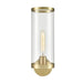 Revolve II One Light Bathroom Fixture Clear Glass/Natural Brass-Sconces-Alora-Lighting Design Store