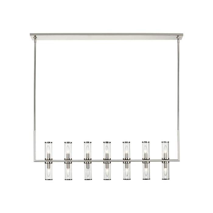 Revolve 14 Light Island Pendant Clear Glass/Polished Nickel-Linear/Island-Alora-Lighting Design Store