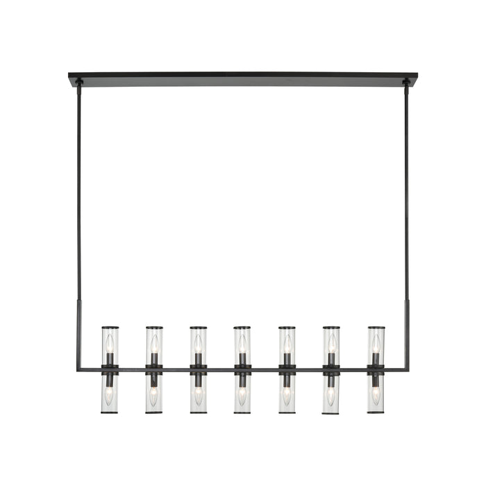 Revolve 14 Light Island Pendant Clear Glass/Urban Bronze-Linear/Island-Alora-Lighting Design Store
