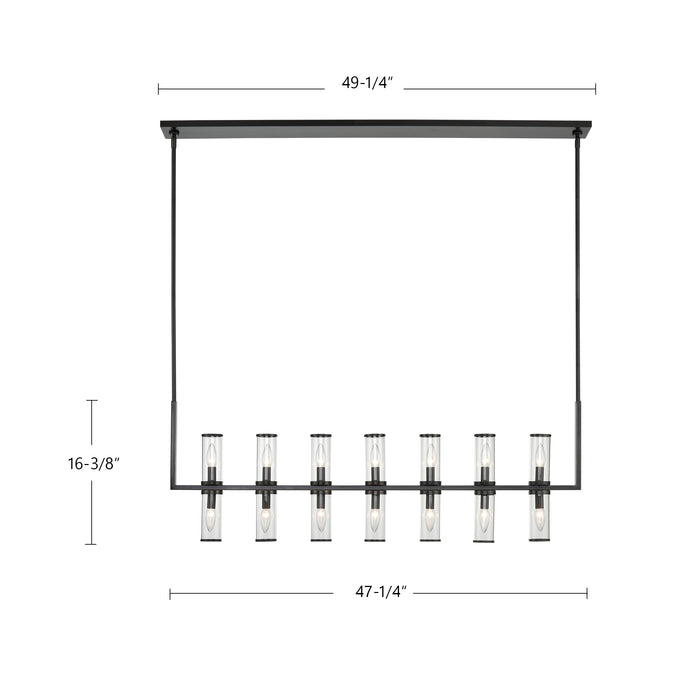 Revolve 14 Light Island Pendant Clear Glass/Urban Bronze-Linear/Island-Alora-Lighting Design Store