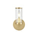 Revolve One Light Wall Sconce Clear Glass/Natural Brass-Sconces-Alora-Lighting Design Store