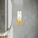 Revolve One Light Wall Sconce Clear Glass/Natural Brass-Sconces-Alora-Lighting Design Store