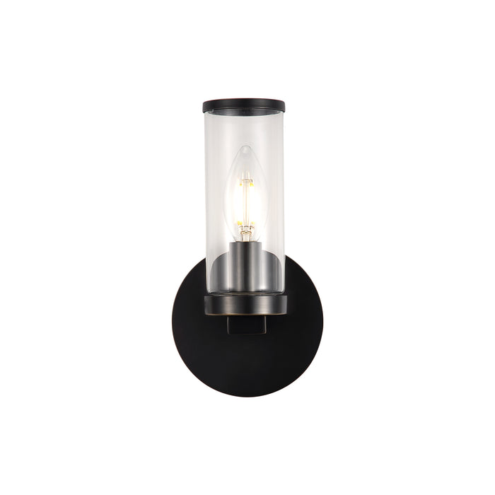 Revolve One Light Wall Sconce Clear Glass/Urban Bronze-Sconces-Alora-Lighting Design Store