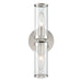 Revolve Two Light Wall Sconce Clear Glass/Polished Nickel-Bathroom Fixtures-Alora-Lighting Design Store