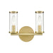 Revolve Two Light Bathroom Fixture Clear Glass/Natural Brass-Bathroom Fixtures-Alora-Lighting Design Store