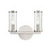 Revolve Two Light Bathroom Fixture Clear Glass/Polished Nickel-Bathroom Fixtures-Alora-Lighting Design Store