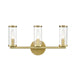 Revolve Three Light Bathroom Fixture Clear Glass/Natural Brass-Bathroom Fixtures-Alora-Lighting Design Store