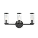 Revolve Three Light Bathroom Fixture Clear Glass/Urban Bronze-Bathroom Fixtures-Alora-Lighting Design Store