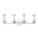 Revolve Four Light Bathroom Fixture Clear Glass/Polished Nickel-Bathroom Fixtures-Alora-Lighting Design Store