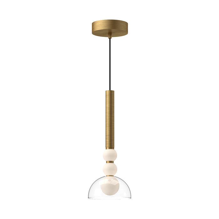 Rise LED Pendant Brushed Gold/Clear-Mini Pendants-Kuzco Lighting-Lighting Design Store