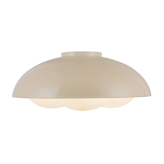 Robyn Three Light Flush Mount Pearl White/Opal Glass-Flush Mounts-Alora-Lighting Design Store