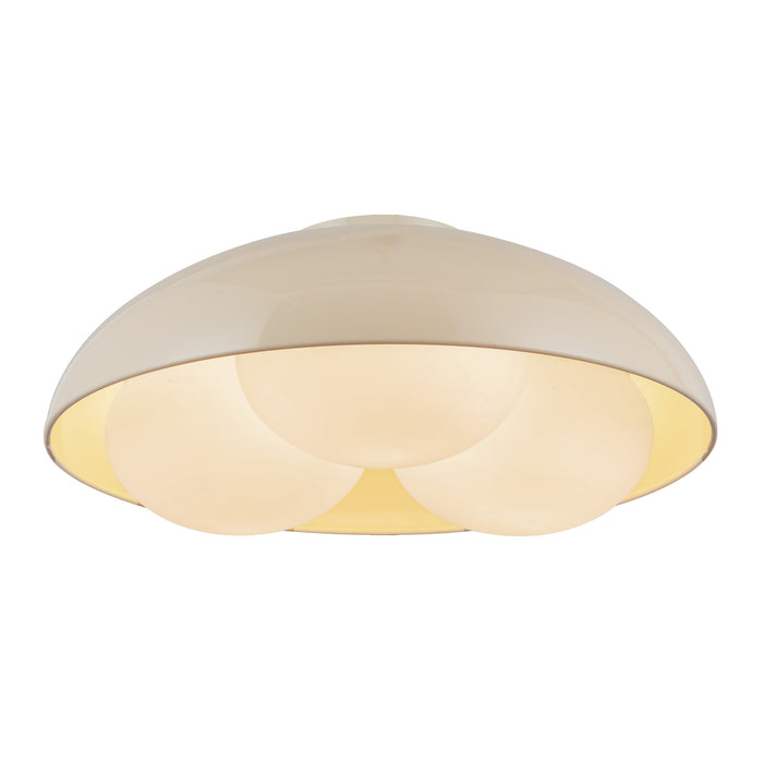 Robyn Three Light Flush Mount Pearl White/Opal Glass-Flush Mounts-Alora-Lighting Design Store