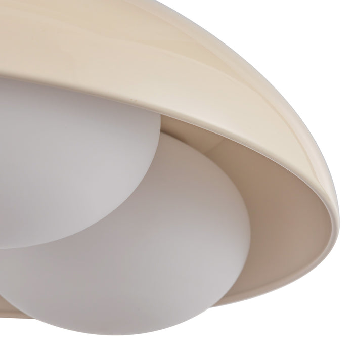 Robyn Three Light Flush Mount Pearl White/Opal Glass-Flush Mounts-Alora-Lighting Design Store