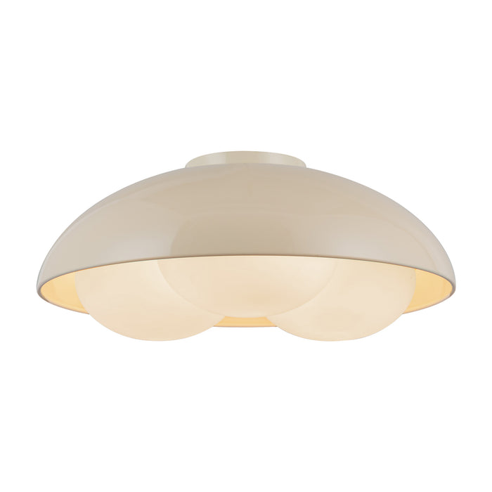Robyn Three Light Flush Mount Pearl White/Opal Glass-Flush Mounts-Alora-Lighting Design Store