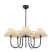 Rosemary Five Light Chandelier Matte Black/Folded White-Mid. Chandeliers-Alora-Lighting Design Store
