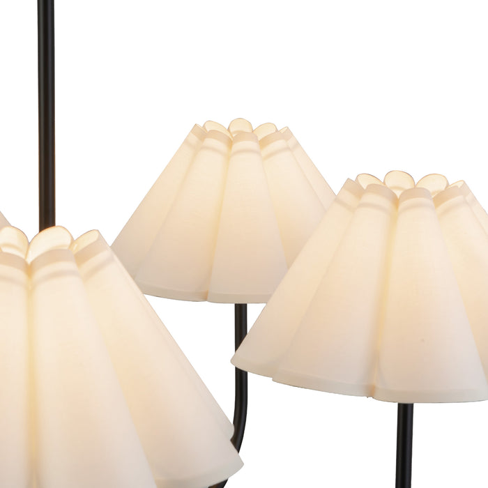 Rosemary Five Light Chandelier Matte Black/Folded White-Mid. Chandeliers-Alora-Lighting Design Store