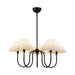 Rosemary Five Light Chandelier Matte Black/Folded White-Mid. Chandeliers-Alora-Lighting Design Store