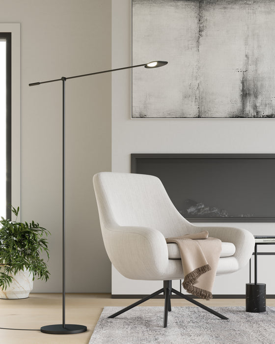 Rotaire LED Floor Lamp Black-Lamps-Kuzco Lighting-Lighting Design Store