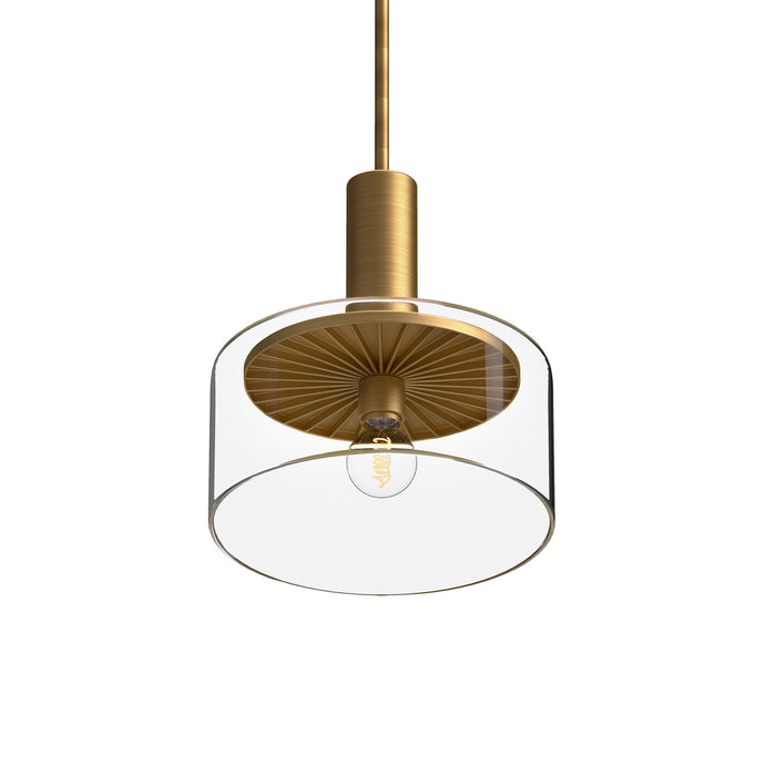 Royale One Light Pendant Aged Gold/Clear Glass-Mini Pendants-Alora-Lighting Design Store