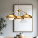 Rubio Three Light Chandelier Aged Gold/Opal Matte Glass-Mid. Chandeliers-Alora-Lighting Design Store