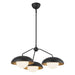 Rubio Three Light Chandelier Matte Black/Opal Matte Glass-Mid. Chandeliers-Alora-Lighting Design Store