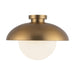 Rubio One Light Flush Mount Aged Gold/Opal Matte Glass-Flush Mounts-Alora-Lighting Design Store
