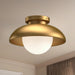 Rubio One Light Flush Mount Aged Gold/Opal Matte Glass-Flush Mounts-Alora-Lighting Design Store