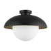 Rubio One Light Flush Mount Matte Black/Opal Matte Glass-Flush Mounts-Alora-Lighting Design Store