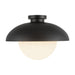 Rubio One Light Flush Mount Matte Black/Opal Matte Glass-Flush Mounts-Alora-Lighting Design Store