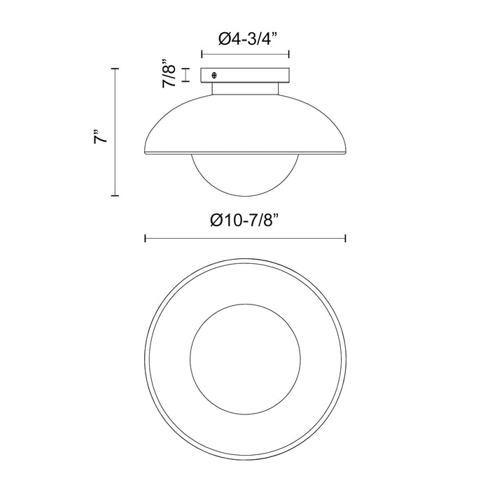 Rubio One Light Flush Mount Matte Black/Opal Matte Glass-Flush Mounts-Alora-Lighting Design Store
