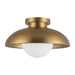 Rubio One Light Flush Mount Aged Gold/Opal Matte Glass-Flush Mounts-Alora-Lighting Design Store