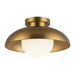 Rubio One Light Flush Mount Aged Gold/Opal Matte Glass-Flush Mounts-Alora-Lighting Design Store