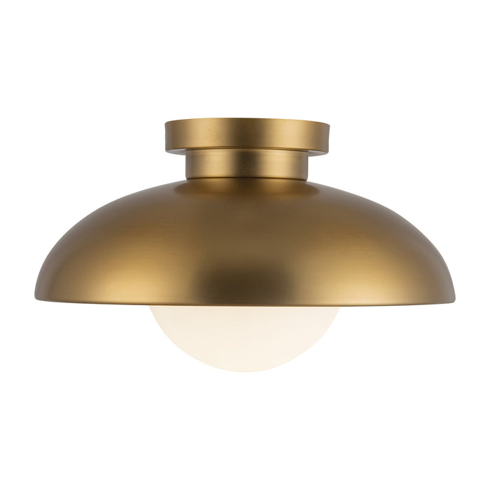 Rubio One Light Flush Mount Aged Gold/Opal Matte Glass-Flush Mounts-Alora-Lighting Design Store