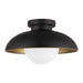 Rubio One Light Flush Mount Matte Black/Opal Matte Glass-Flush Mounts-Alora-Lighting Design Store
