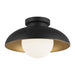 Rubio One Light Flush Mount Matte Black/Opal Matte Glass-Flush Mounts-Alora-Lighting Design Store