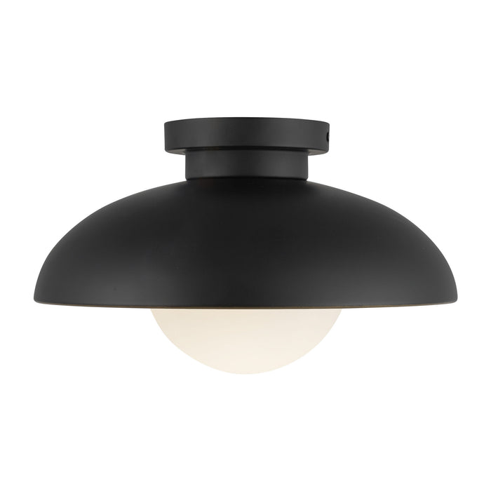 Rubio One Light Flush Mount Matte Black/Opal Matte Glass-Flush Mounts-Alora-Lighting Design Store