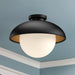 Rubio One Light Flush Mount Matte Black/Opal Matte Glass-Flush Mounts-Alora-Lighting Design Store