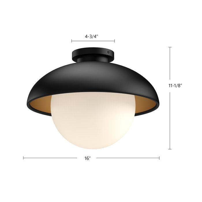 Rubio One Light Flush Mount Matte Black/Opal Matte Glass-Flush Mounts-Alora-Lighting Design Store