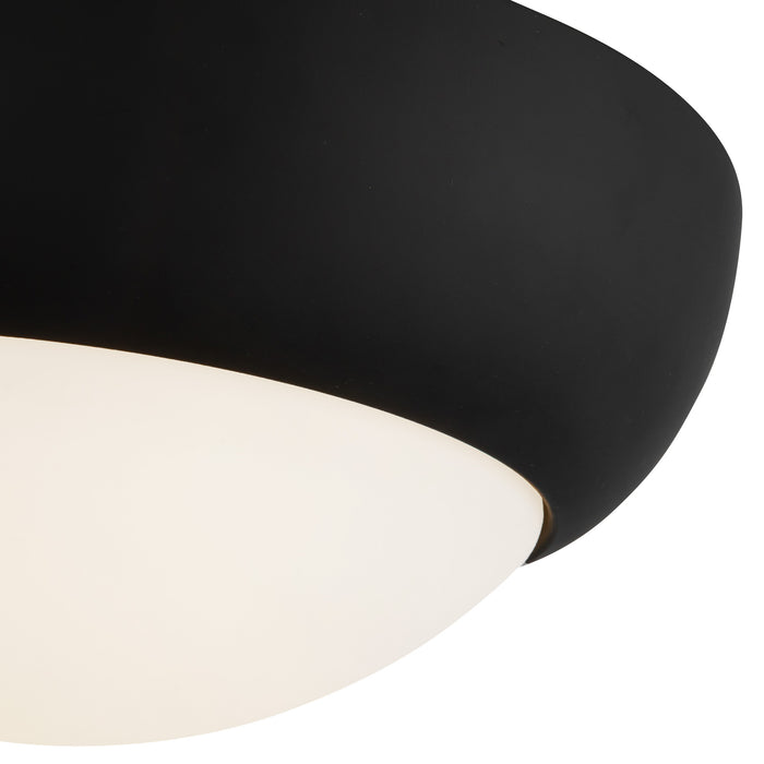 Rubio Two Light Flush Mount Matte Black/Opal Matte Glass-Flush Mounts-Alora-Lighting Design Store