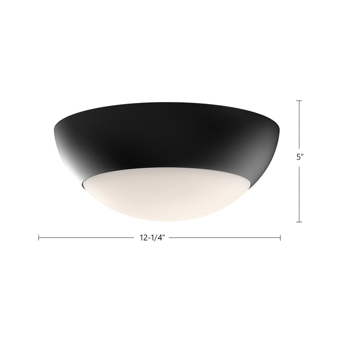 Rubio Two Light Flush Mount Matte Black/Opal Matte Glass-Flush Mounts-Alora-Lighting Design Store