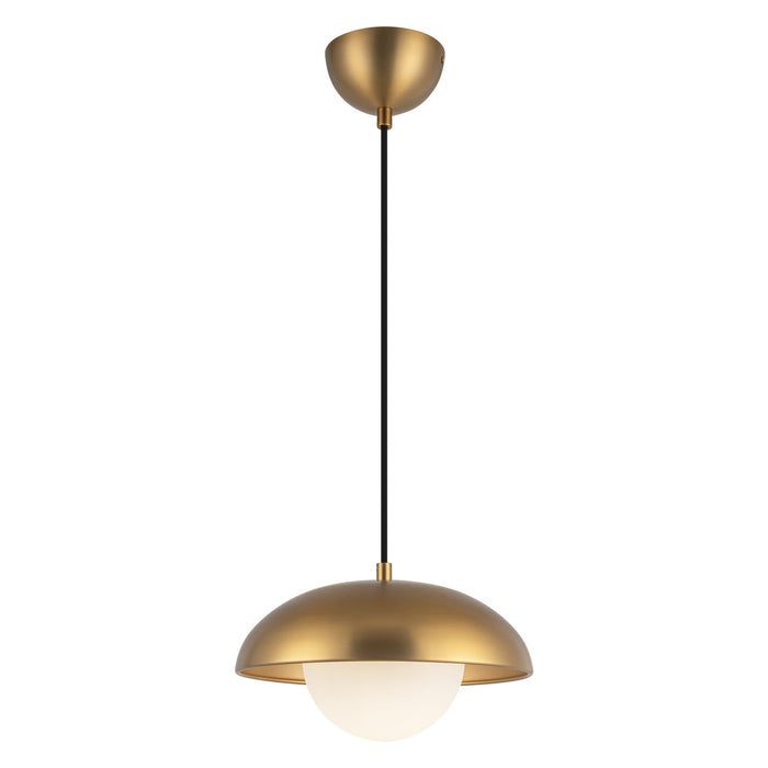 Rubio One Light Pendant Aged Gold/Opal Matte Glass-Mini Pendants-Alora-Lighting Design Store